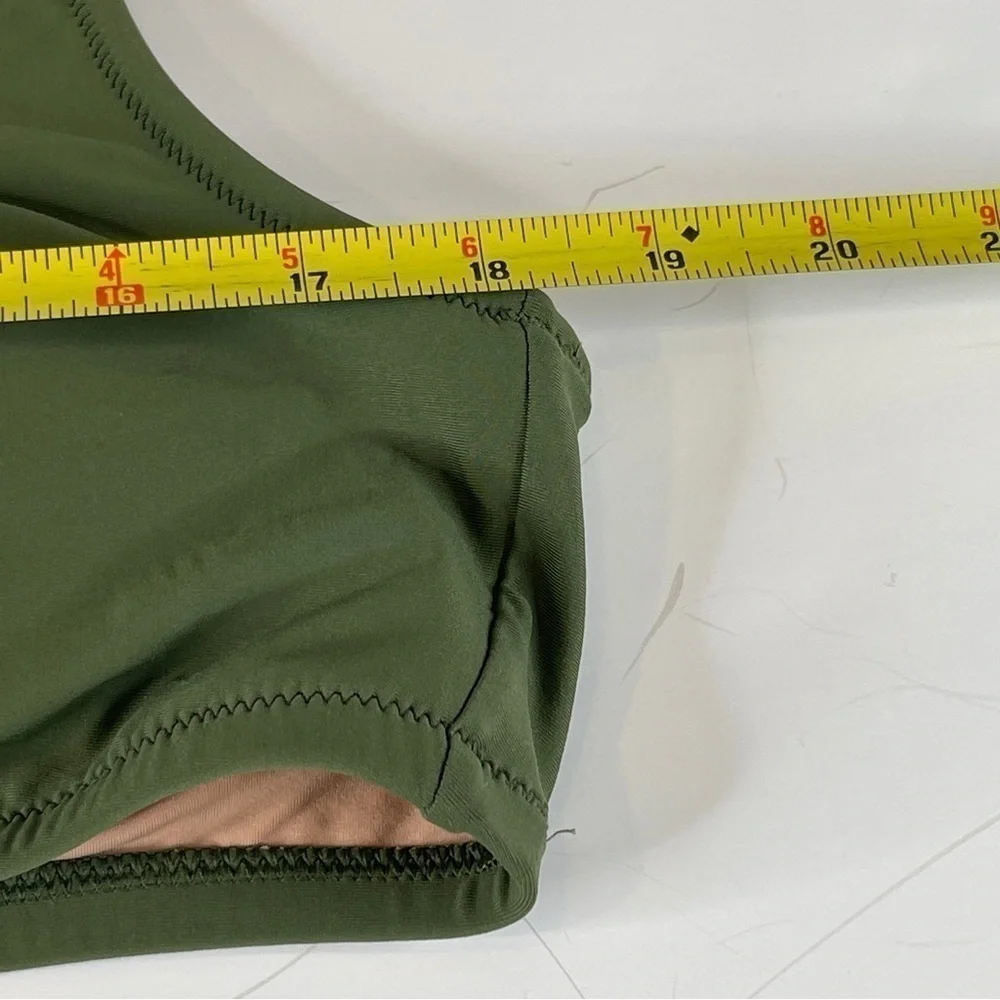 J Crew Safari Green Scoopneck Bikini Top XXL